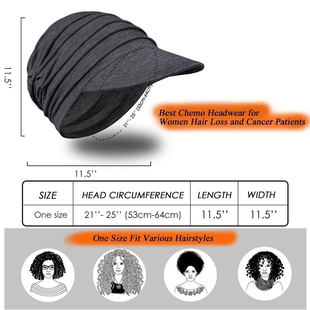 3019 4 Pcs Soft Bamboo Baseball Cap , Chemo Hats for Hair Loss - Picture 3 of 7